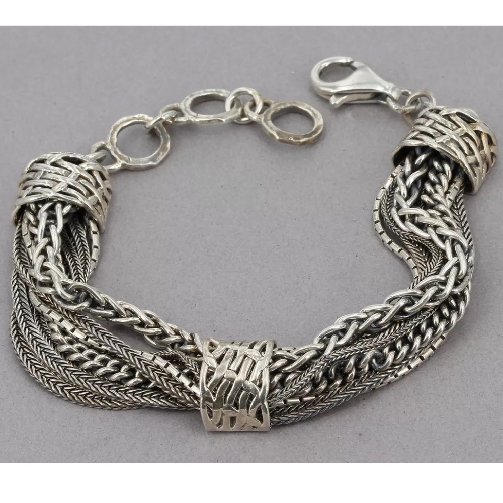 Silpada Gorgeous Vintage Sterling Silver Multi-strand Adjustable Length Bracelet - Picture 7 of 13